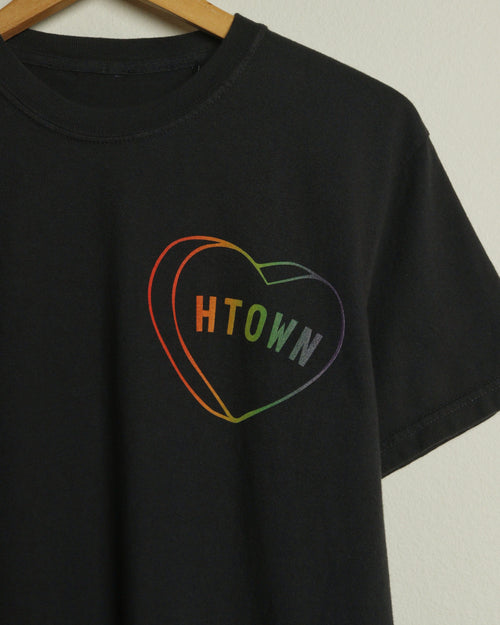 HTOWN Candy Heart Pride Vintage-Wash Tee (Black)