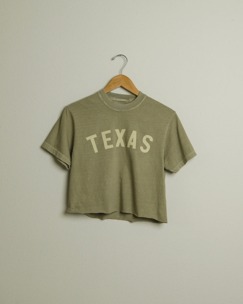 Texas Crop Tee (Moss/Khaki)