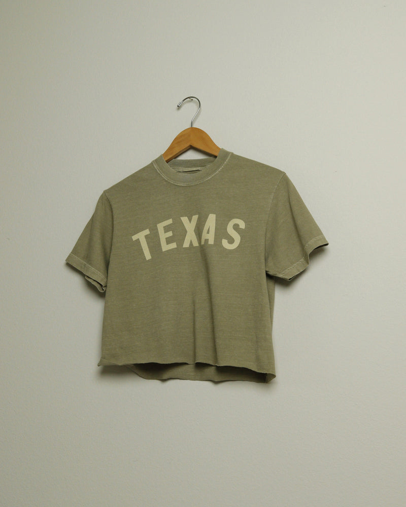 Texas Crop Tee (Moss/Khaki)