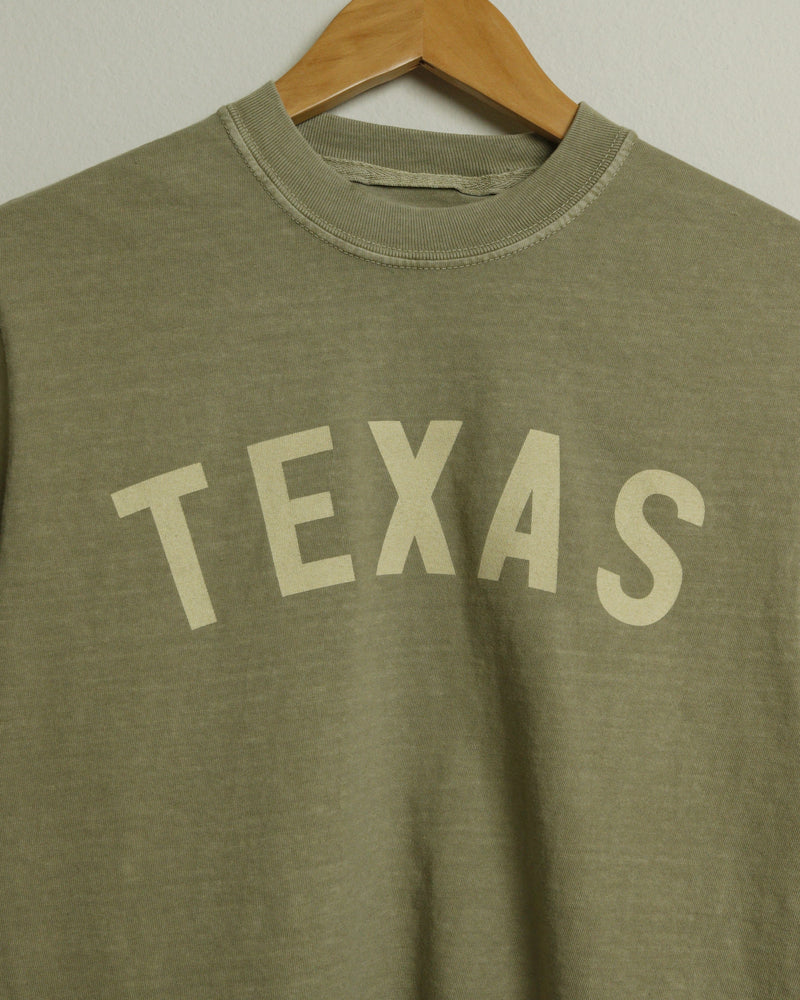 Texas Crop Tee (Moss/Khaki)