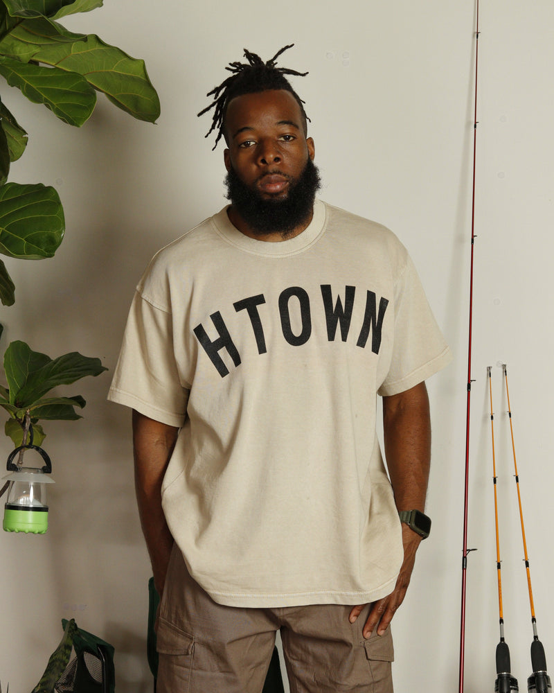 HTOWN Heavyweight Open Weave Tee (Khaki/Black)
