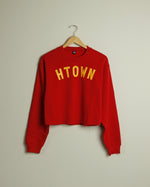 HTOWN Cropped Sweatshirt  (Red/University Gold)