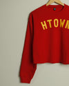 HTOWN Cropped Sweatshirt  (Red/University Gold)