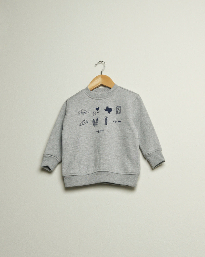 Texas to NYC Mash Up Toddler Crewneck Sweatshirt