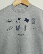 Texas to NYC Mash Up Toddler Crewneck Sweatshirt