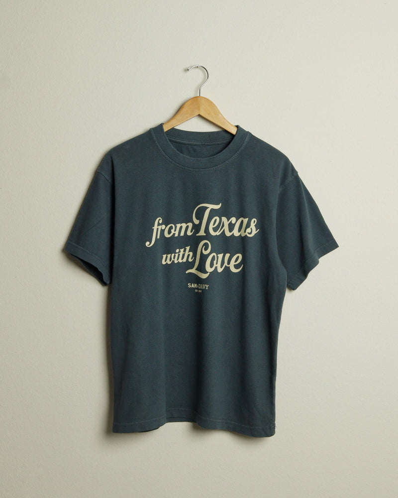 from Texas with Love Heavyweight Open Weave Tee (Steel Blue/Khaki) (Copy)