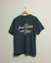 from Texas with Love Heavyweight Open Weave Tee (Steel Blue/Khaki) (Copy)