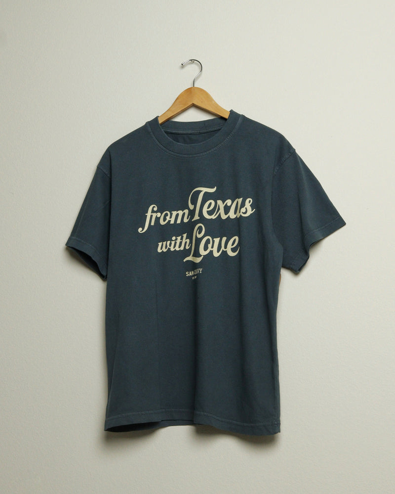 from Texas with Love Heavyweight Open Weave Tee (Steel Blue/Khaki) (Copy)