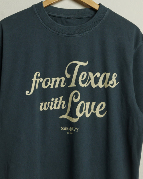 from Texas with Love Heavyweight Open Weave Tee (Steel Blue/Khaki) (Copy)