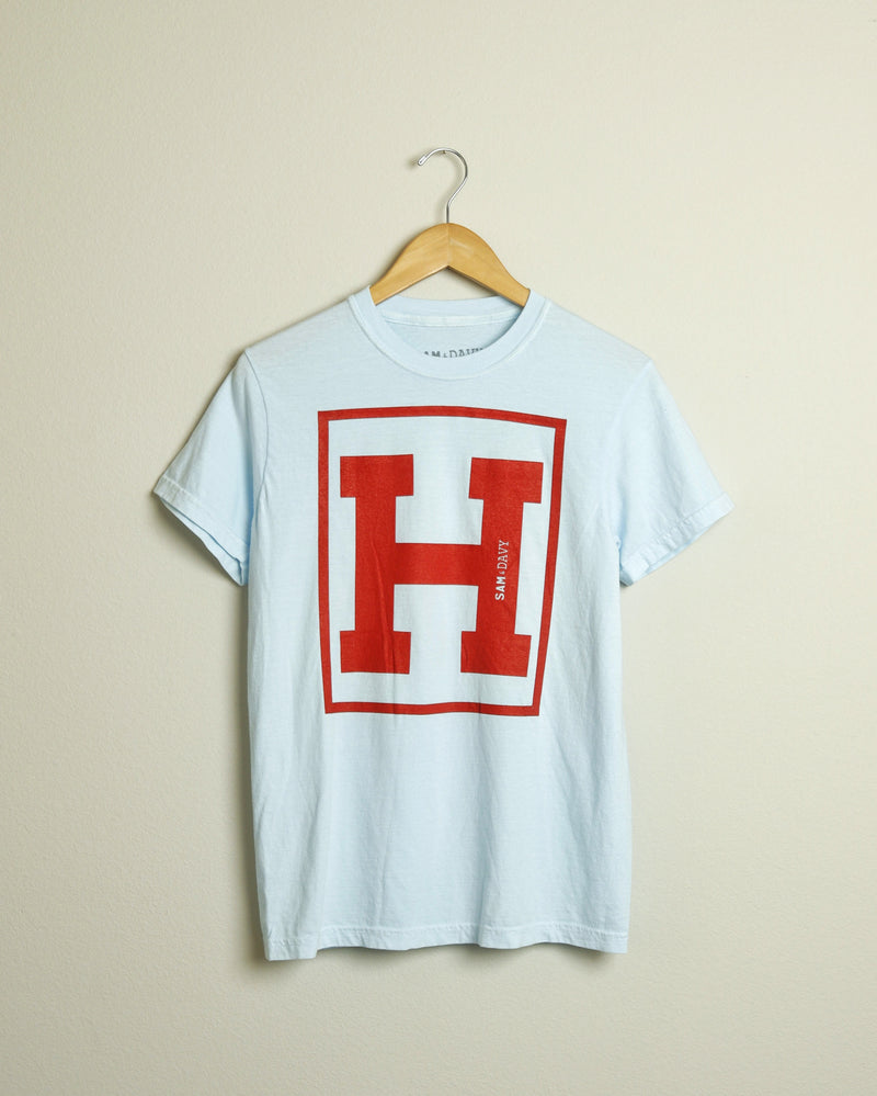 The H Midweight Tee (Sky Blue/Red)