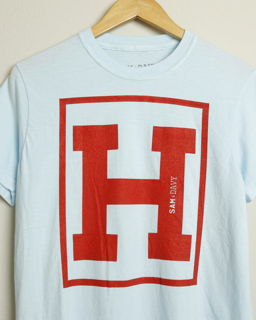 The H Midweight Tee (Sky Blue/Red)