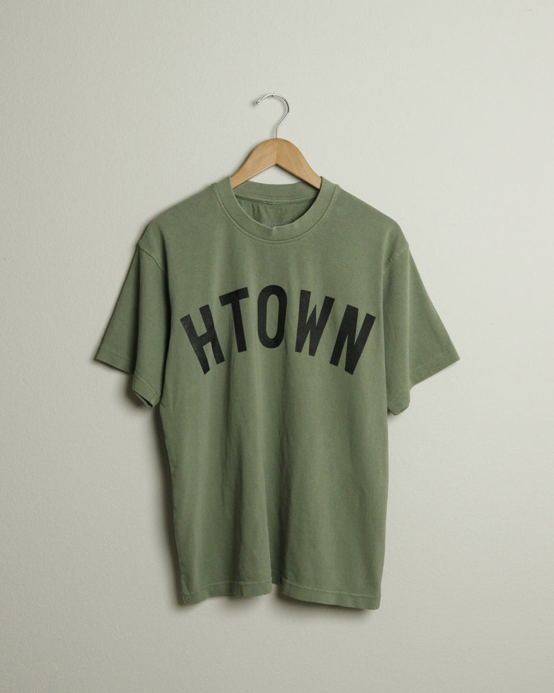 HTOWN Heavyweight Open Weave Tee (Military Green/Black)