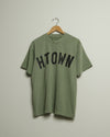 HTOWN Heavyweight Open Weave Tee (Military Green/Black)