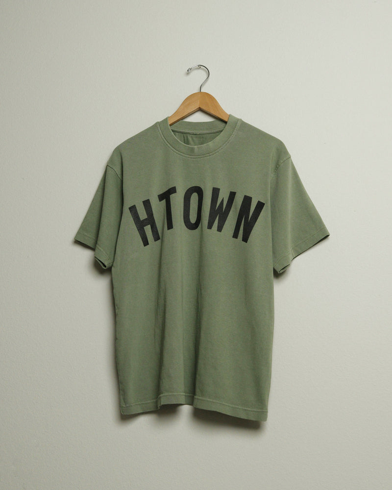 HTOWN Heavyweight Open Weave Tee (Military Green/Black)