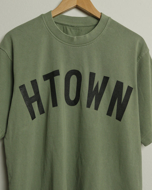 HTOWN Heavyweight Open Weave Tee (Military Green/Black)