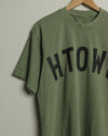HTOWN Heavyweight Open Weave Tee (Military Green/Black)