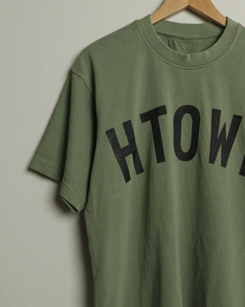 HTOWN Heavyweight Open Weave Tee (Military Green/Black)