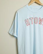 HTOWN Outline Midweight Tee (Sky Blue/Red)