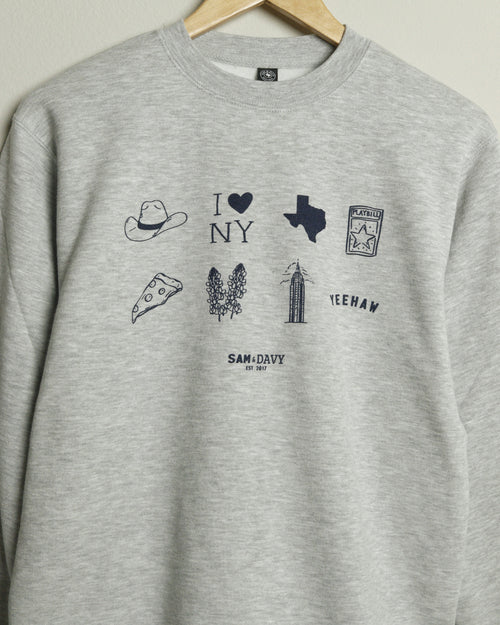 Texas to NYC Mash Up Crewneck Sweatshirt