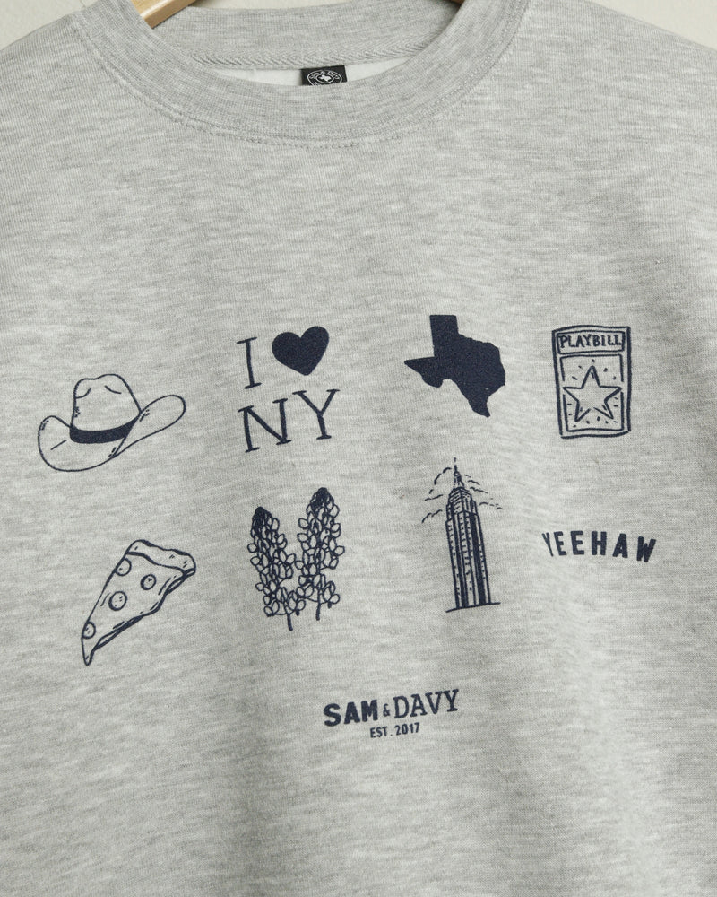 Texas to NYC Mash Up Crewneck Sweatshirt