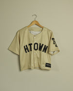 The HTOWN Crop Baseball Jersey (Champagne/Black)