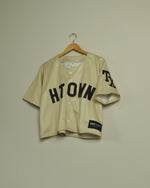 The HTOWN Crop Baseball Jersey (Champagne/Black)