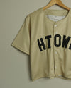 The HTOWN Crop Baseball Jersey (Champagne/Black)