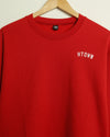 The HTOWN Embroidered Lightweight Crewneck (Red/White)