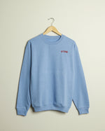 The HTOWN Embroidered Lightweight Crewneck (Sky Blue/Red)