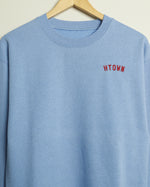 The HTOWN Embroidered Lightweight Crewneck (Sky Blue/Red)