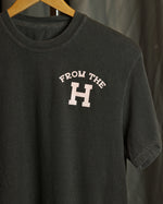 From the H Midweight Vintage-Wash Tee (Faded Charcoal/Pink