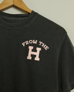 From the H Midweight Vintage-Wash Tee (Faded Charcoal/Pink