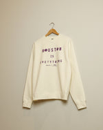 Dessert Gallery Houston is Everything Crewneck Sweatshirt (Cream/Purple)