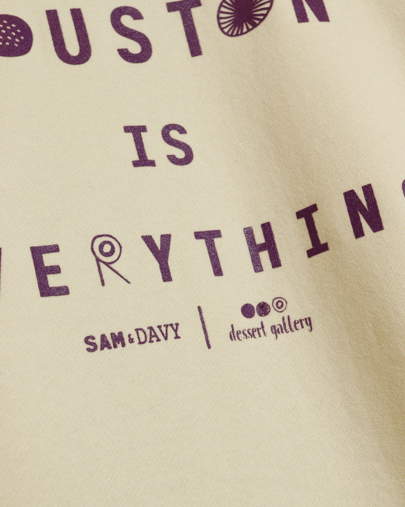 Dessert Gallery Houston is Everything Crewneck Sweatshirt (Cream/Purple)