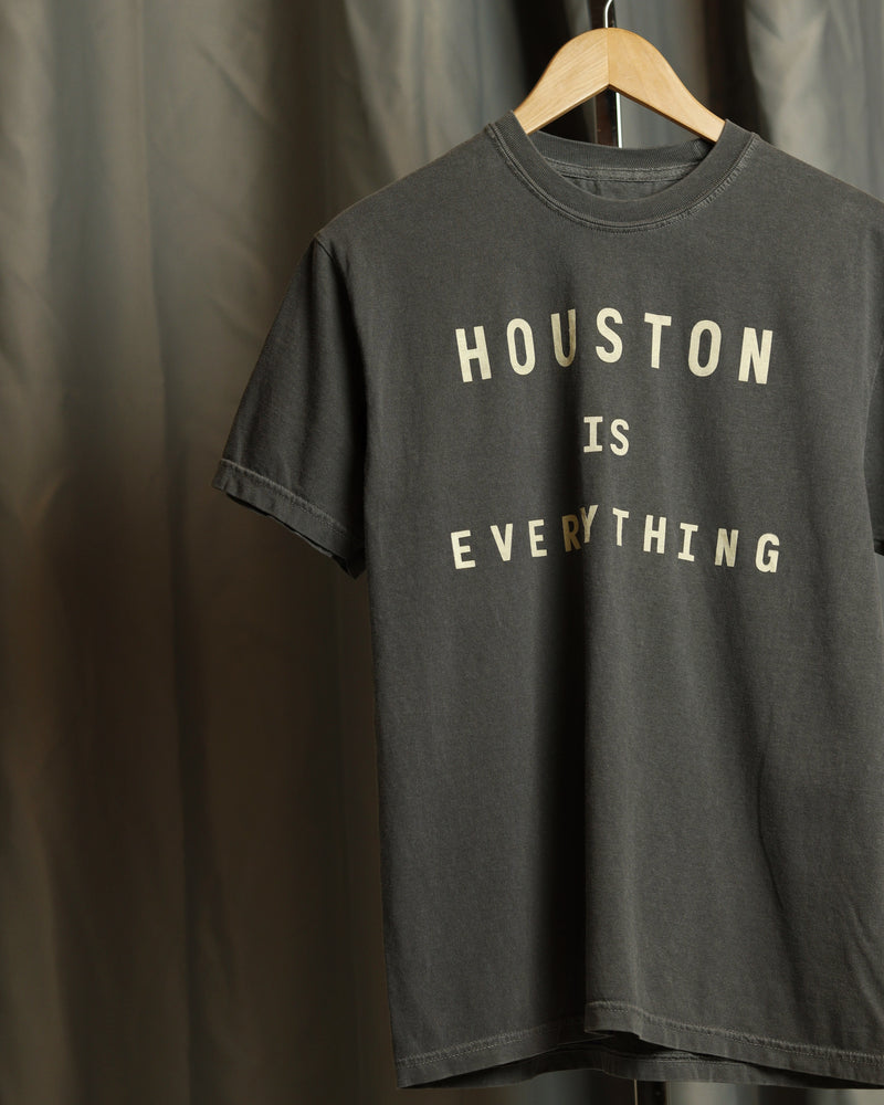 Houston is Everything Midweight Vintage-Wash Tee (Faded Charcoal/Khaki)