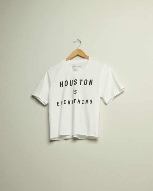 Houston is Everything Crop Tee (White/Black)