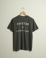 Houston is Everything Midweight Vintage-Wash Tee (Faded Charcoal/Khaki)