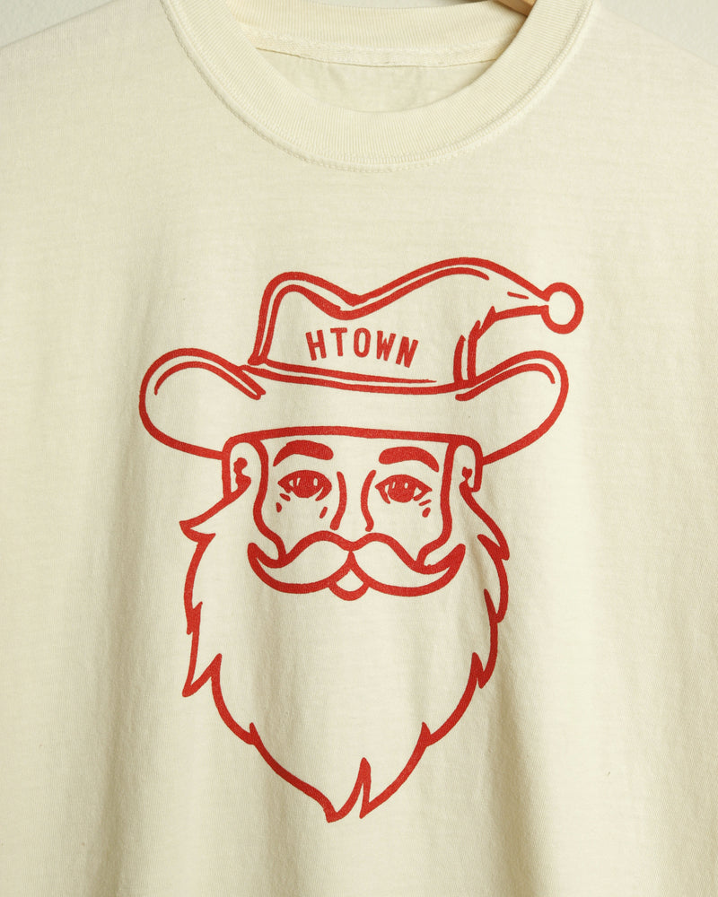 The HTOWN Santa Tee (Cream/Red)