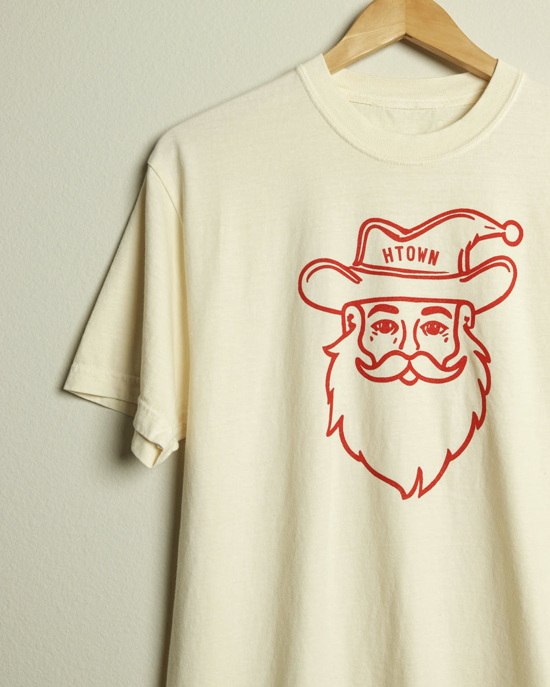 The HTOWN Santa Tee (Cream/Red)