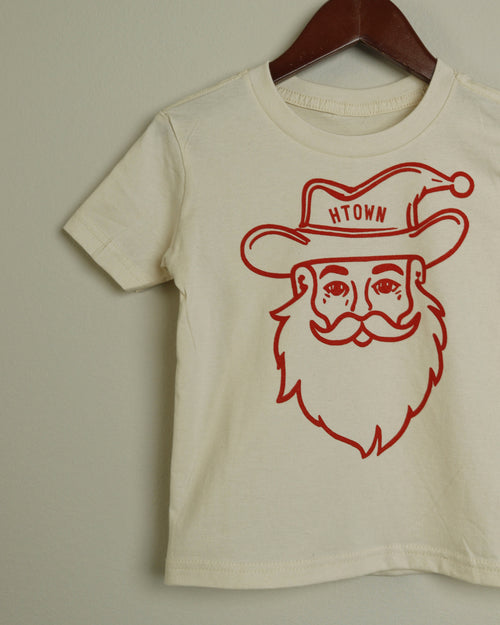 HTOWN Santa Toddler Tee (Cream/Red)