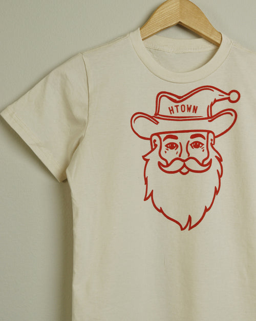 HTOWN Santa Youth Tee (Cream/Red)