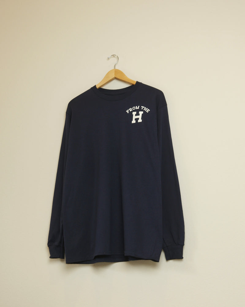 From the H Long Sleeve Tee (Navy/White)