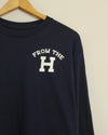 From the H Long Sleeve Tee (Navy/White)