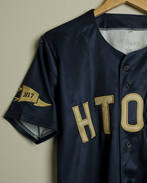 The HTOWN Pennant Baseball Jersey (Navy/Gold)