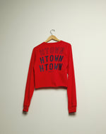 Triple HTOWN Long-Sleeve Crop Tee (Red/Navy)