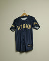 The HTOWN Pennant Baseball Jersey (Navy/Gold)