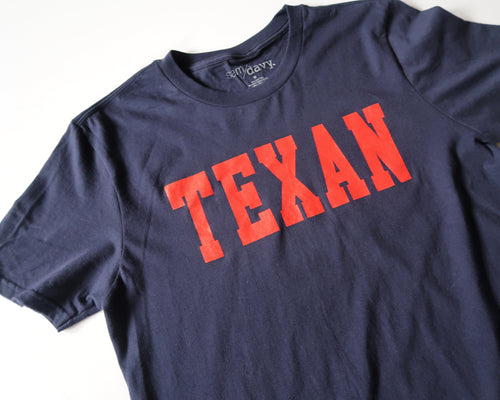 The Texan Collegiate Tee (Navy/Red)