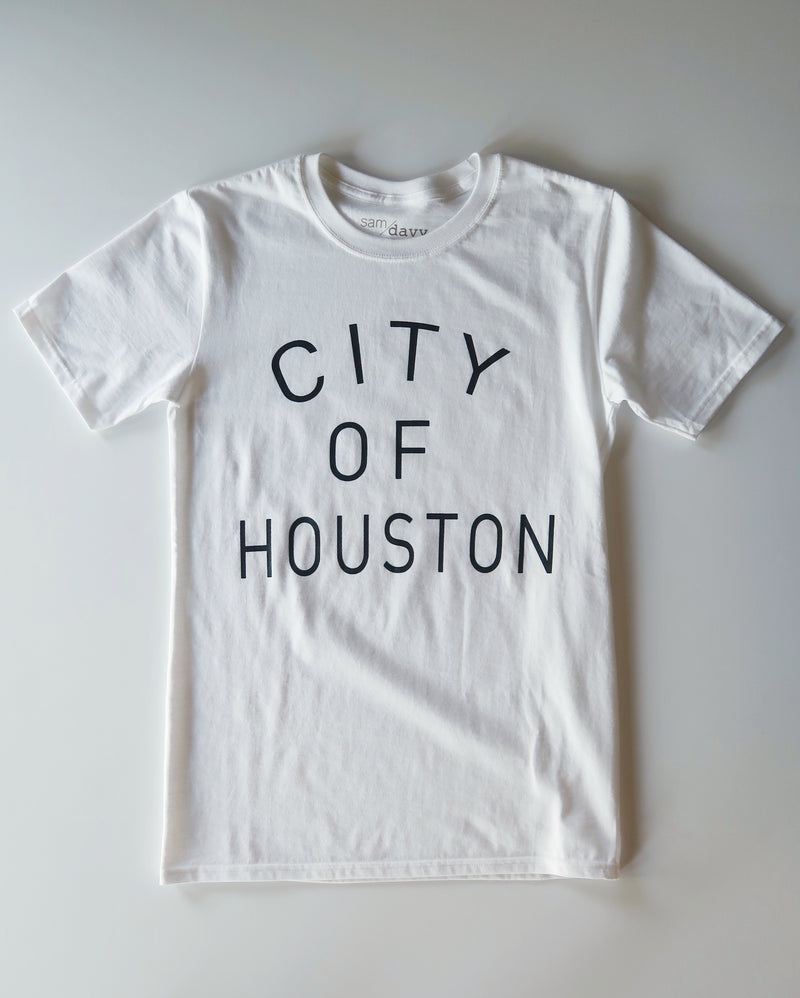 The City of Houston Tee (Unisex White/Black)