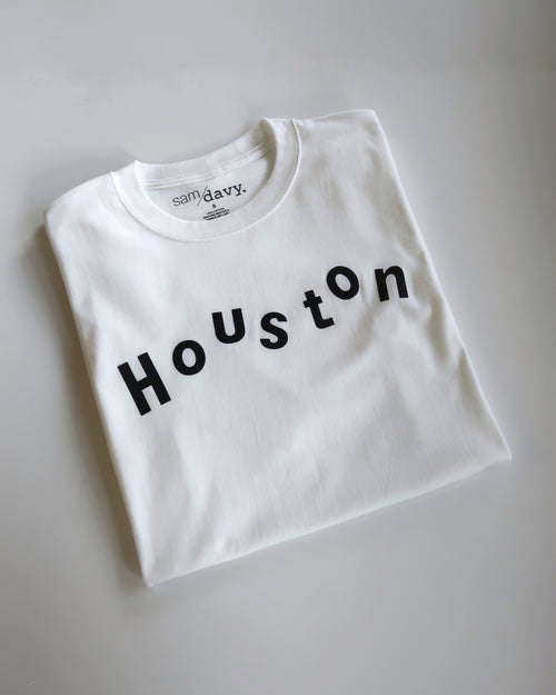 The Houston Jumble Tee (Unisex White/Black)