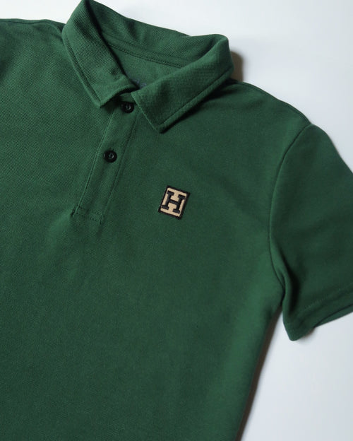 The H Kids' Short Sleeve Polo (Forest Green)